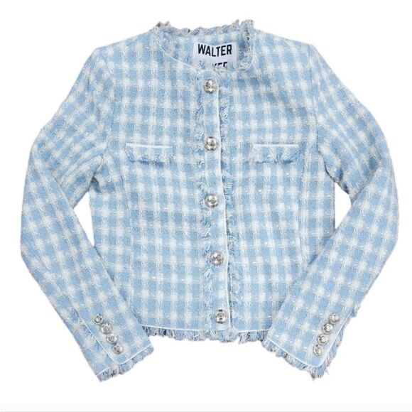 NWT Walter Baker Callista Jacket in Nautical Tweed Blue - Picture 7 of 13